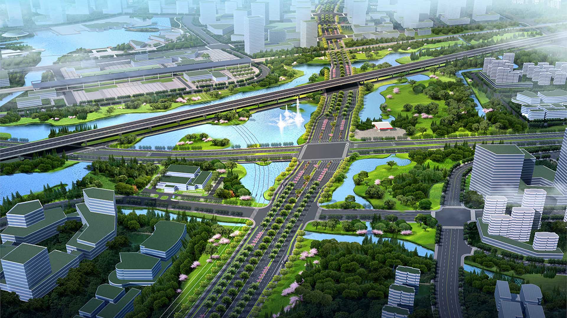 2019--迎宾大道改造提升工程（沪杭高速以南段）一标段     鸟瞰图